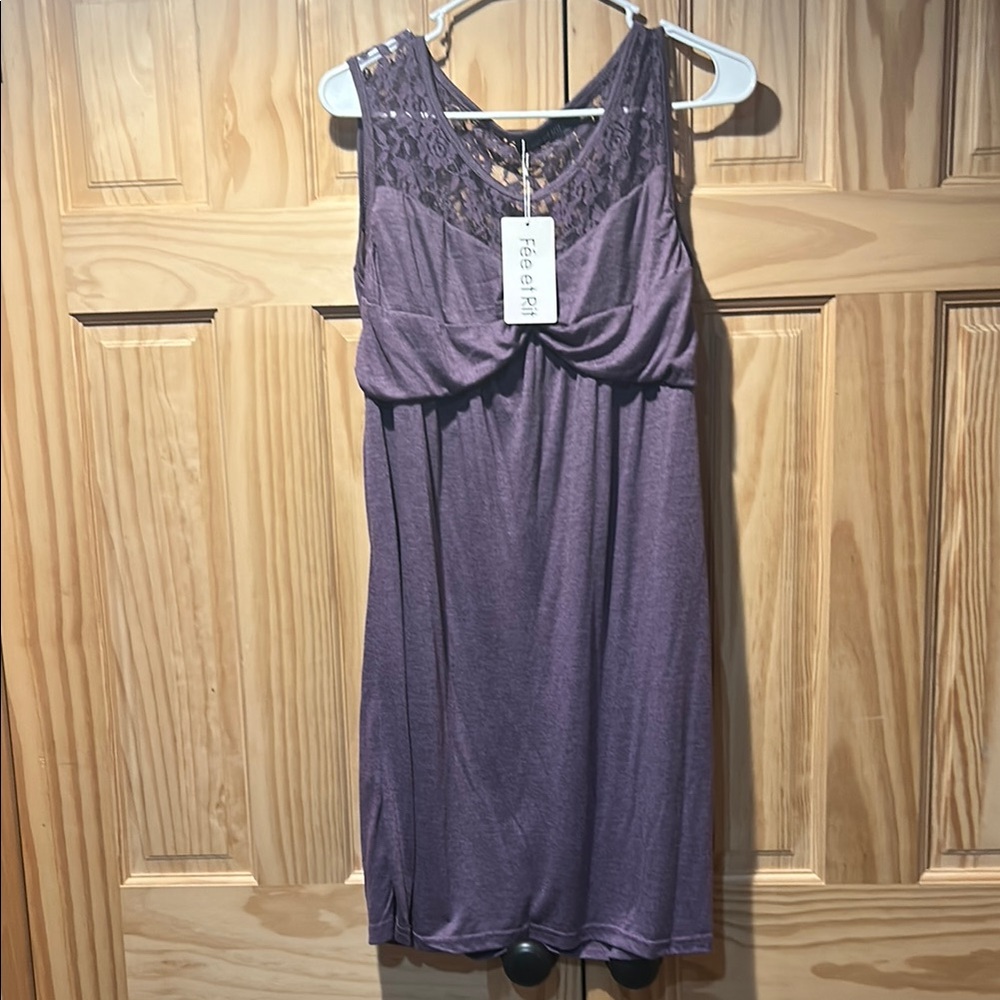 Elegant Purple Lace Mini Dress